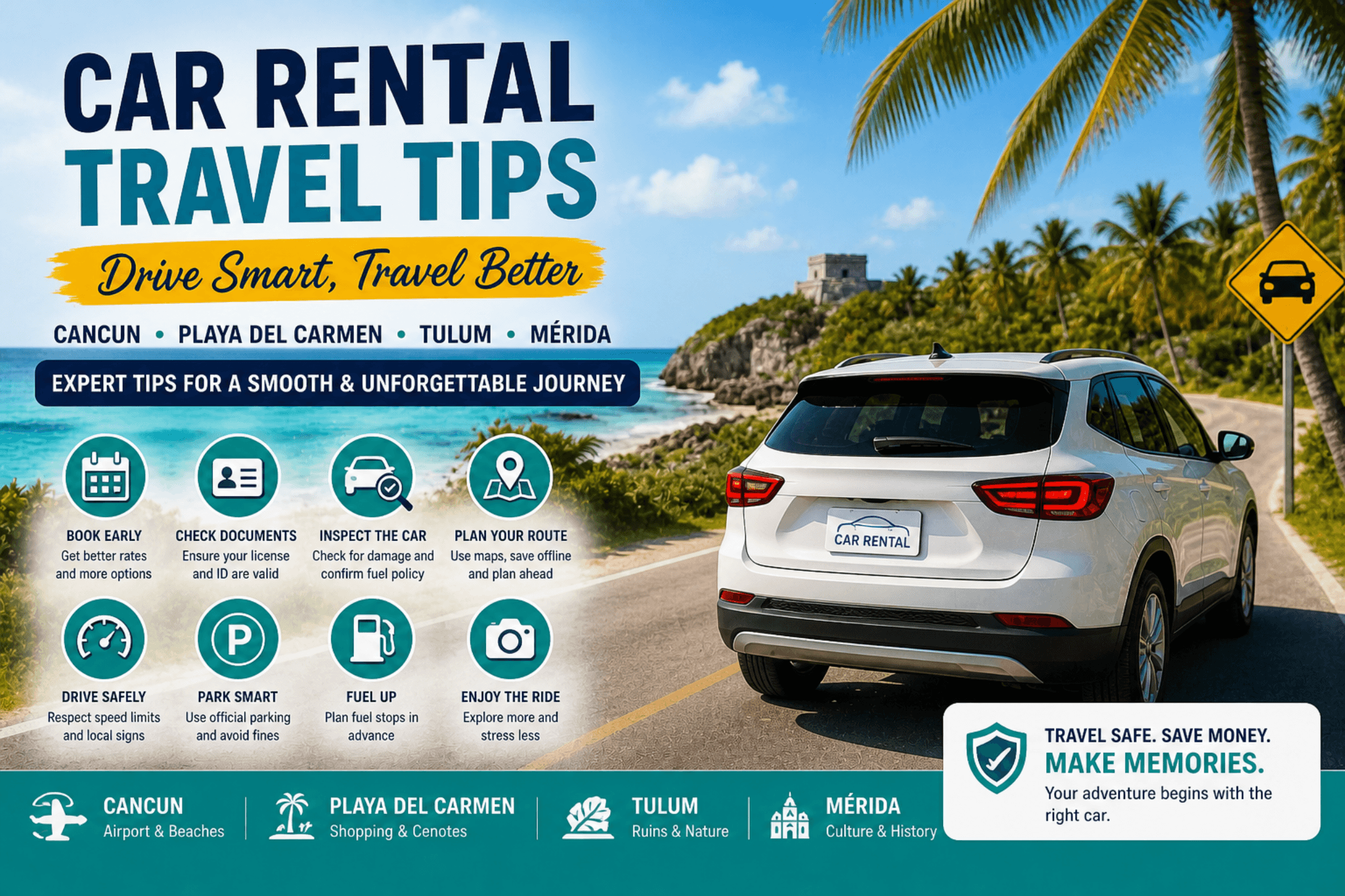 Ultimate Car Rental Tips in Mexico: Cancun, Playa, Tulum & Merida
